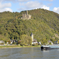 Buy canvas prints of Maus Castle on the River Rhine. by Frank Irwin