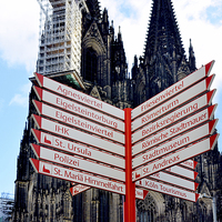 Buy canvas prints of Street sign in Cologne by Frank Irwin
