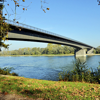 Buy canvas prints of A picturesque bridge on the Rhine, close to Speyer by Frank Irwin