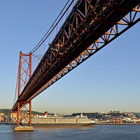Buy canvas prints of The 25th of April Bridge, Lisbon by Frank Irwin