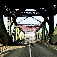 Buy canvas prints of A Bascule Bridge in Birkenhead UK by Frank Irwin