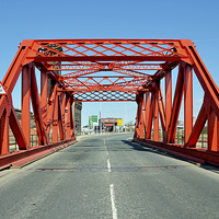 Buy canvas prints of Vivid colour on a road bridge by Frank Irwin