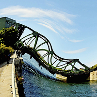 Buy canvas prints of Contorted Bascule Bridge by Frank Irwin