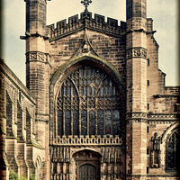 Buy canvas prints of Grunged work of Chester Cathedral by Frank Irwin