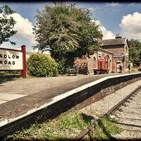 Buy canvas prints of ‘Grunged’ work of Hadlow Road Station, Wirral by Frank Irwin