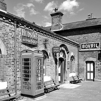 Buy canvas prints of Hadlow Road Station, Wirral, Monochrome by Frank Irwin