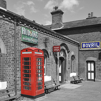 Buy canvas prints of Colour popped work of Hadlow Road Station, Wirral by Frank Irwin