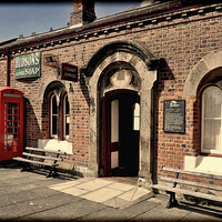 Buy canvas prints of Hadlow Road Station, Wirral, Grunged by Frank Irwin