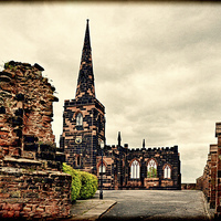 Buy canvas prints of Birkenhead Priory Grunged by Frank Irwin