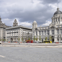Buy canvas prints of Liverpools Three Graces by Frank Irwin