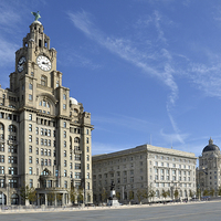 Buy canvas prints of Liverpools Three Graces by Frank Irwin