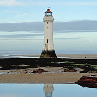 Buy canvas prints of Perch Rock Lighthouse, Wirral, UK by Frank Irwin
