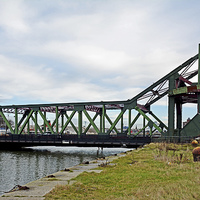 Buy canvas prints of A typical bascule Bridge, wirral, UK by Frank Irwin