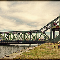 Buy canvas prints of A Typical bascule Bridge, grunged effect by Frank Irwin