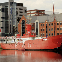 Buy canvas prints of Planet, the old Liverpool bar Lightship by Frank Irwin