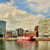 Buy canvas prints of Old bar Lightship in Canning Dock East by Frank Irwin
