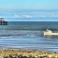 Buy canvas prints of A fishing crise bot in Llandudno Bay. by Frank Irwin