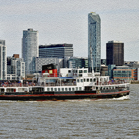 Buy canvas prints of The Mersey ferryboat Snowdrop by Frank Irwin