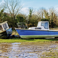 Buy canvas prints of Two abandoned wrecks on the banks of the Dee by Frank Irwin