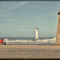 Buy canvas prints of Perch Rock Lighthouse and Fort Perch Rock by Frank Irwin