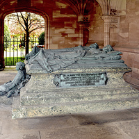 Buy canvas prints of Lord & Lady Leverhulmes stone coffins by Frank Irwin