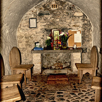 Buy canvas prints of Inside St Trillo’s Chapel by Frank Irwin