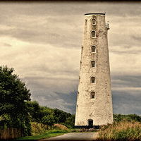 Buy canvas prints of Leasowe Lighthouse Grunged effect by Frank Irwin
