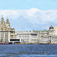Buy canvas prints of Liverpools Famous Three Graces by Frank Irwin