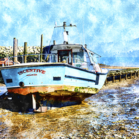 Buy canvas prints of Rhos-on-Sea as a watercolour by Frank Irwin
