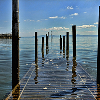 Buy canvas prints of The vanishing pier at Rhos on Sea, by Frank Irwin