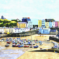 Buy canvas prints of Artistic view of Tenby Harbour by Frank Irwin