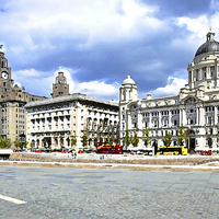 Buy canvas prints of Artistic Three Graces, Liverpool by Frank Irwin