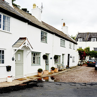 Buy canvas prints of A pretty row of cottages in parkgate, Wirral, UK by Frank Irwin