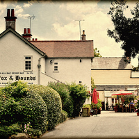 Buy canvas prints of The Fox & Hounds, Barnston – Grunged effect by Frank Irwin