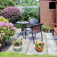 Buy canvas prints of A typical English patio by Frank Irwin