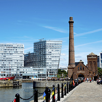 Buy canvas prints of  The Royal Albert Dock and The Pump House by Frank Irwin