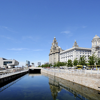 Buy canvas prints of  Liverpool's Three Graces by Frank Irwin
