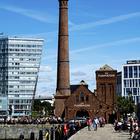 Buy canvas prints of  Royal Albert Dock & The Pump House by Frank Irwin