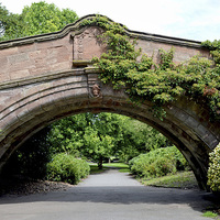 Buy canvas prints of  The Iconic Port Sunlight Dell Bridge by Frank Irwin