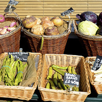 Buy canvas prints of A typical Greengrocer’s shop street front. by Frank Irwin