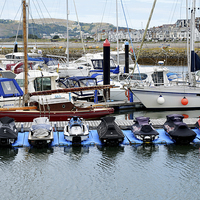 Buy canvas prints of  Water craft lie in wait at Conway Marina by Frank Irwin