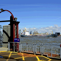 Buy canvas prints of  Woodside ferry terminal as a painting by Frank Irwin