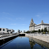 Buy canvas prints of  Liverpool’s ‘Waterfront’ as a painting by Frank Irwin