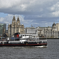 Buy canvas prints of  Snowdrop on the River Mersey, artistically done by Frank Irwin