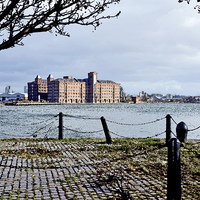 Buy canvas prints of  Birkenhead, Wirral, UK, an artistic Dockland vist by Frank Irwin