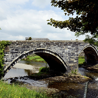 Buy canvas prints of  Famous bridge at Llanrwst, North Wales by Frank Irwin
