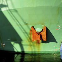 Buy canvas prints of Close up of the bows of MV Arklow Rebel  by Frank Irwin