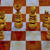 Buy canvas prints of  A Few Chess Pieces on a chess board by Frank Irwin
