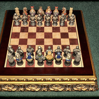 Buy canvas prints of Complete Medieval chess set by Frank Irwin