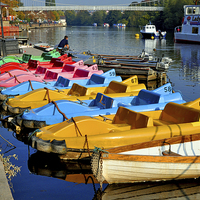Buy canvas prints of Pedalos for hire on the River Dee by Frank Irwin
